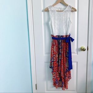 Bisou Bisou Michele Bohbot High Low Dress #Orange #Blue #Gameday #Gators